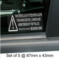 5 x GPS Vehicle Alarm Tracker Security Alarm Stickers Signs-For Car,Van,Truck,Taxi,Mini Cab,Bus,Coach 